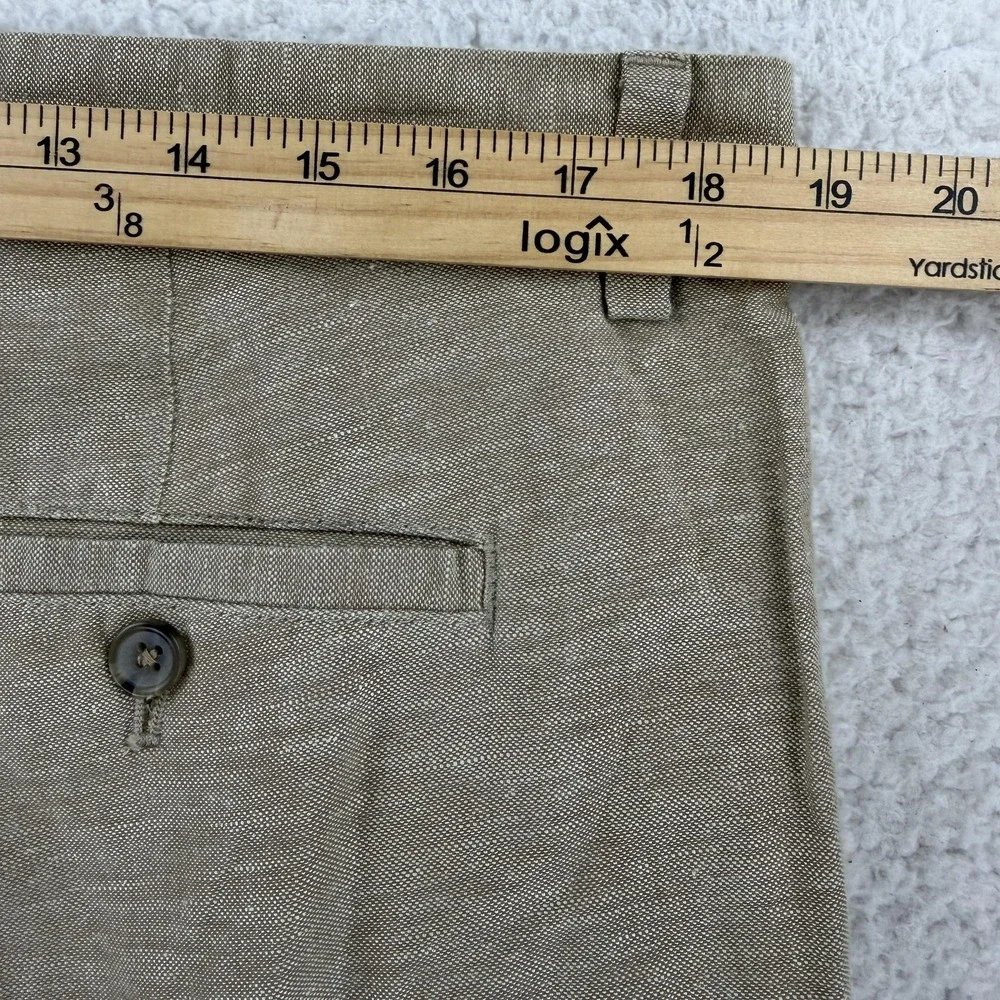 Banana Republic Aiden Chino Pants Mens 35x30 Beige Slim Fit Linen Blend Casual